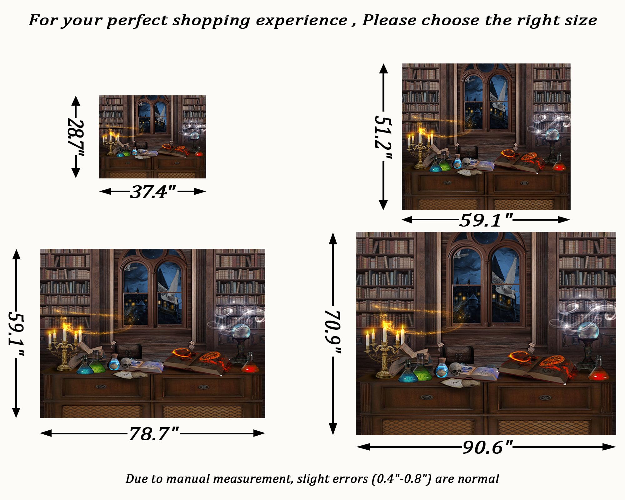 QGHOT Fantasy Library Tapestry Wall Hanging Magic School Bookshelf Backdrop Fairy Tale Library Tapestries for Teens Bedroom Living Room Dorm Decor 78.7"x59.1"