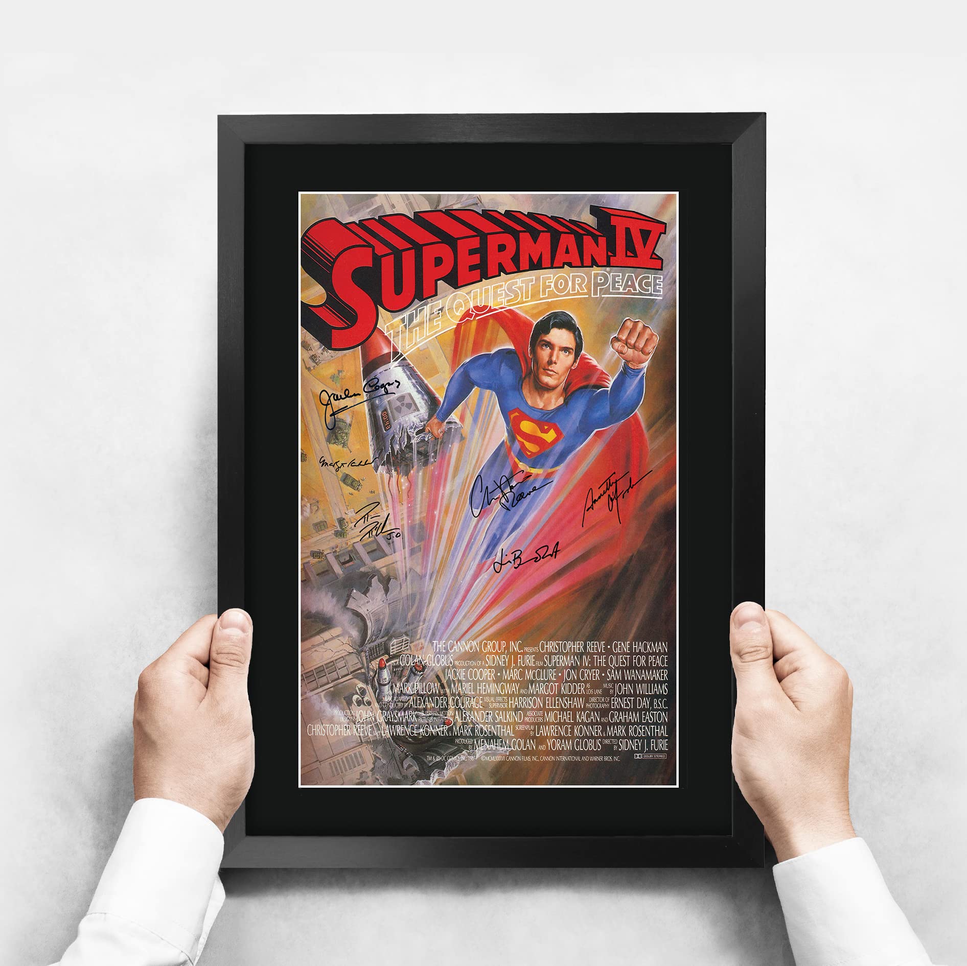 HWC Trading FR A3 Superman 4 Christopher Reeve Gifts Printed Poster Signed Autograph Picture for Movie Memorabilia Fans - A3 Framed - Image 3