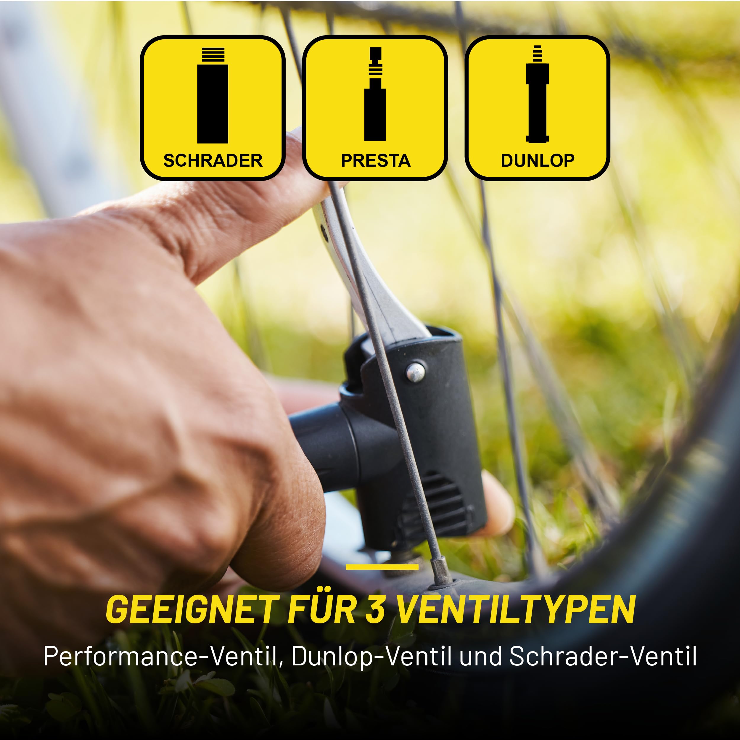 Dunlop Pompe à Vélo Double Valve avec Manomètre 11-12Bar 160-180 PSI Noir