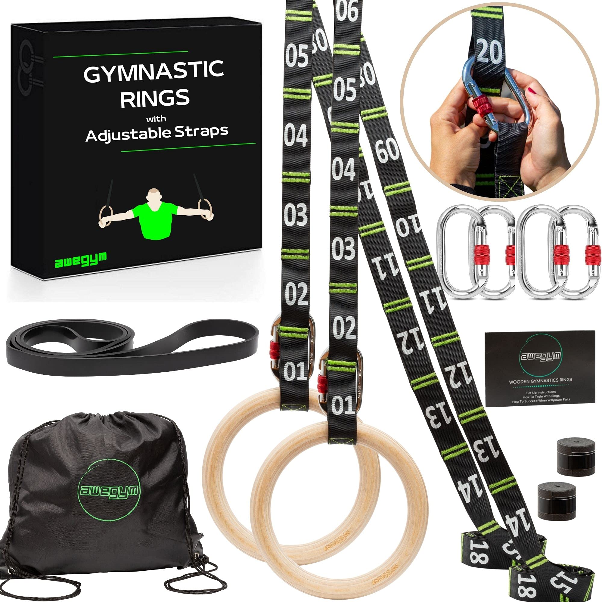Buy Gymnastic Rings with Adjustable Straps, 1.1" Olympic Rings