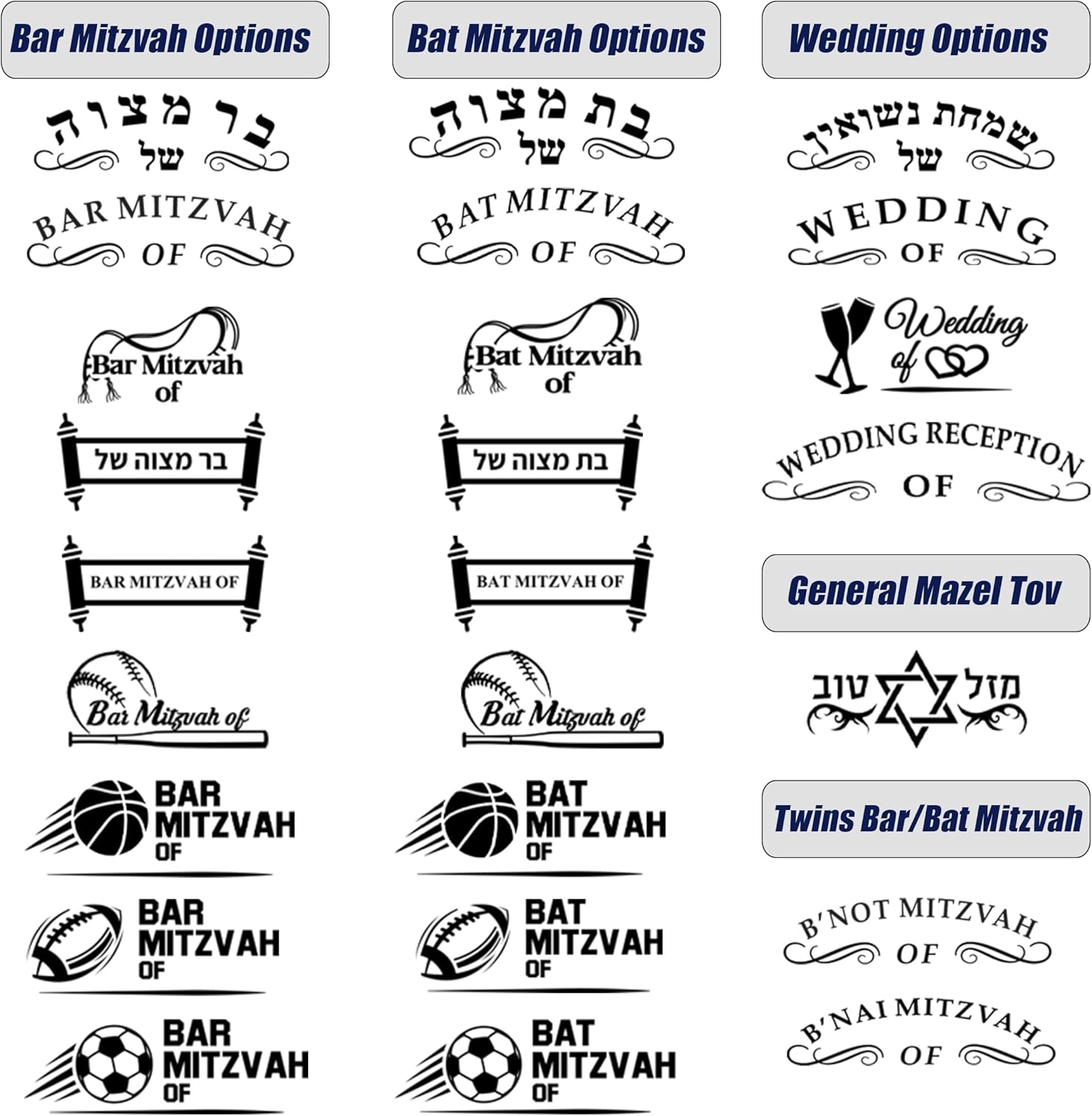 Zion Judaica Personalizable Linen Kippahs Customizable Imprinted Name Text Event Yarmulkes with Clips