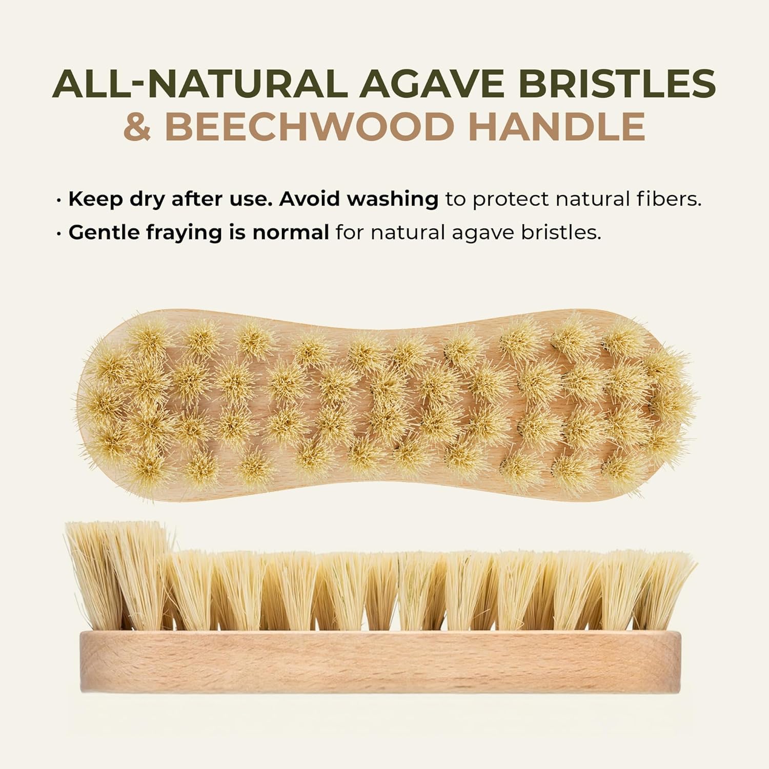 Bulka Banneton Natural Cleaning Brush for Wood Pulp Sourdough Proofing Baskets - Ergomonic Beechwood Handle & Agave Bristles, Medium Firmness Long & Short Bristles for Efficient Cleaning