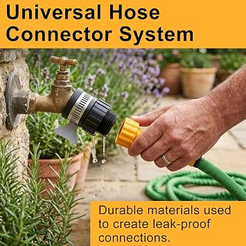 Universal Detachable Kitchen Tap Connector, 12-16mm Mixer Tap Connector Hoses Pipe, Adjustable Stainless Steel Collar, Quick Install, Hose Tap Connector for Kitchen Bathroom Garden Indoor Outdoor Use