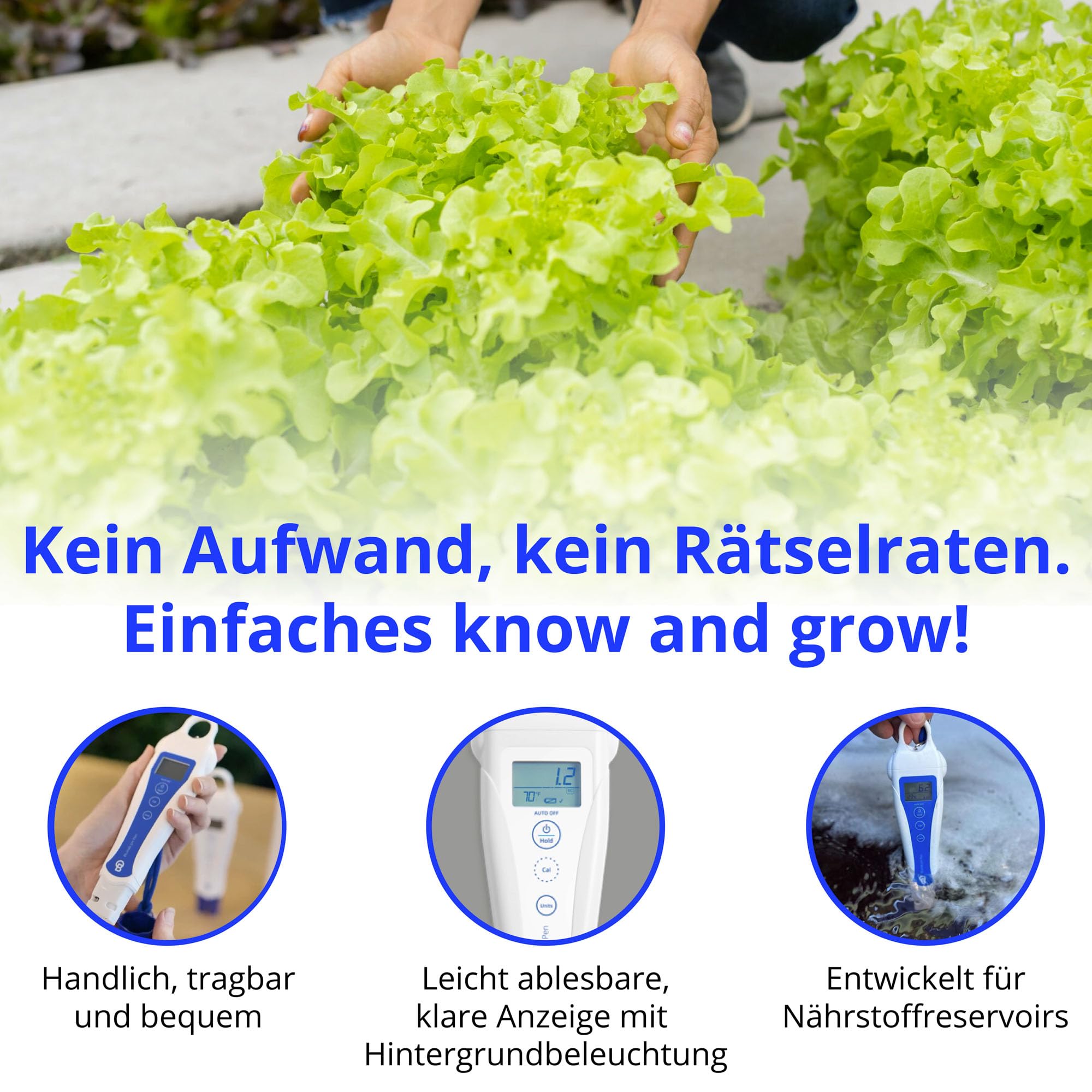 Bluelab PENSTP pH- und Leitfähigkeits-Starterpaket - Präzisions-Nährlösungsmanagement-Kit mit Temperaturmessung, wasserfeste Pens und Sondenpflege-Kit