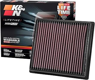 K&N Filtro de aire de motor de por vida original de alto flujo: Aumento de potencia: Premium, Lavable: Compatible con Subaru 2016-2025: Ascent, Crosstrek, Forester, Impreza, Legacy, Outback, WRX, XV