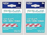 Vista 59 de Brother P-touch Embellish Cinta de impresión negra sobre encaje plateado con patrón TZEMPSL31 – ~1.3 cm de ancho x 4 m de largo para usar