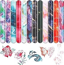 Tintnut Marble Heat Transfer Vinyl - 12 Sheets 10 x 12 Inch Bundles Watercolor Gold Pattern Iron on Vinyl Opal Ombre Print HTV Transfer DIY T-Shirt Gift Canvas Bag for Cricut or Silhouette Cameo