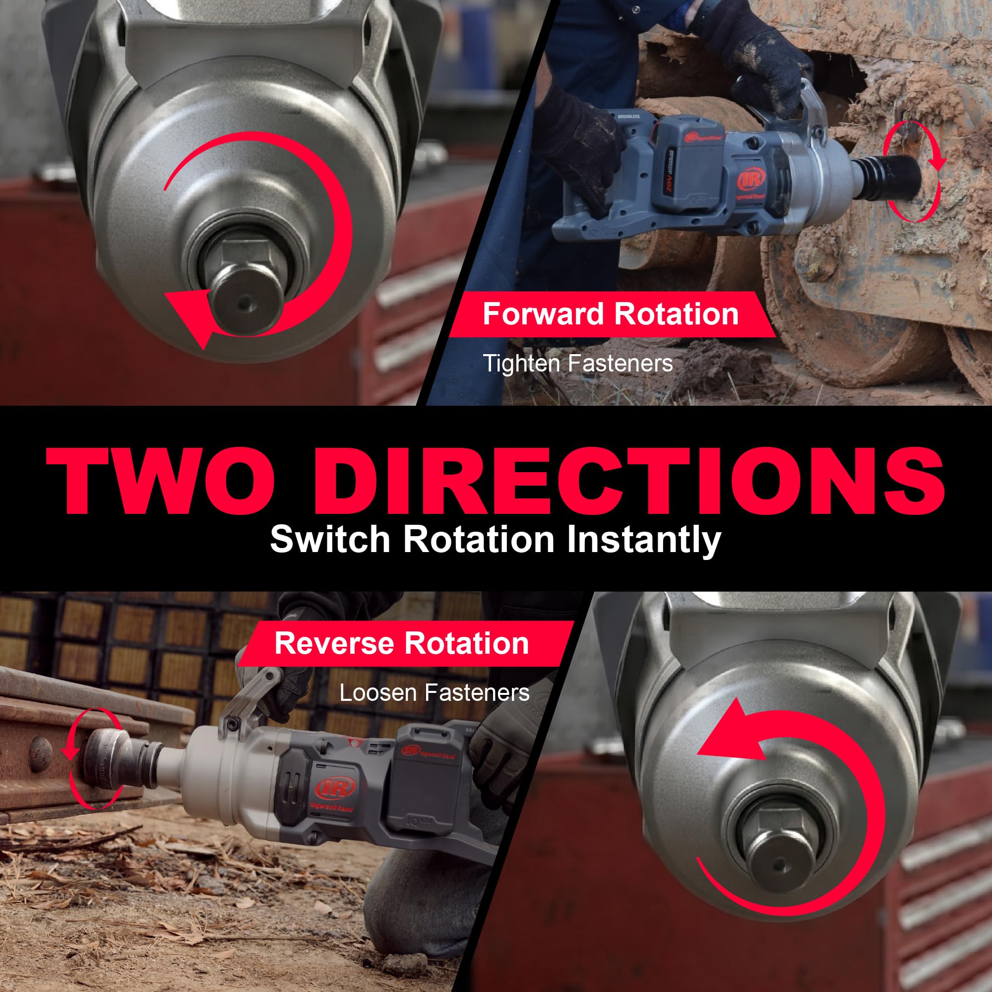 Ingersoll Rand Klucz Udarowy W9491-1" 20V Do Ciężkich Prac, Klucz Udarowy Do Dużych Obciążeń z Krótkim Wrzecionem, Akumulatorowy Klucz Udarowy, Wiertarka Udarowa, Elektronarzędzia