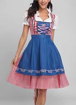 Camicetta Dirndl Bianca Con Pizzo E Coulisse - Manica Corta, Scollo Floreale, Elegante, Per Oktoberfest E Costumi Tradizionali Trachten