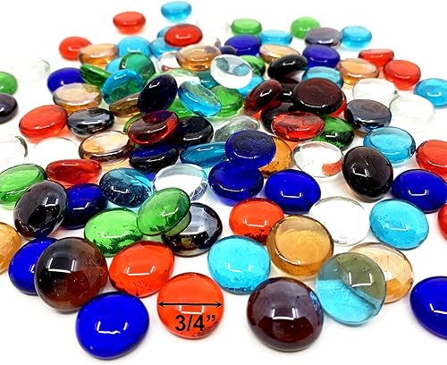 Miniatura 3 de CYS EXCEL Cuentas de vidrio de colores surtidos de 5 libras para jarrones, cuentas de piedras preciosas de mármol planas, rellenos de jarrones,