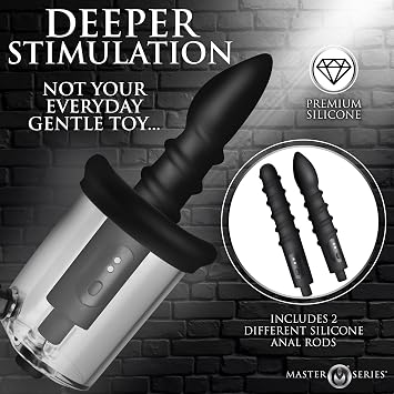 Master Series Rosebud Driller Deluxe Set Vibrating Silicone Rosebud Pump
