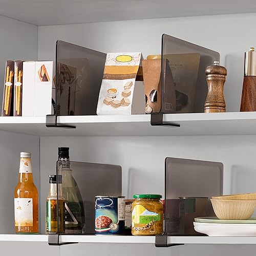 Miniatura 9 de HBlife Paquete de 6 separadores de estantes grises, organizador vertical de bolso para armario, perfecto para suéteres, camisas, bolsos