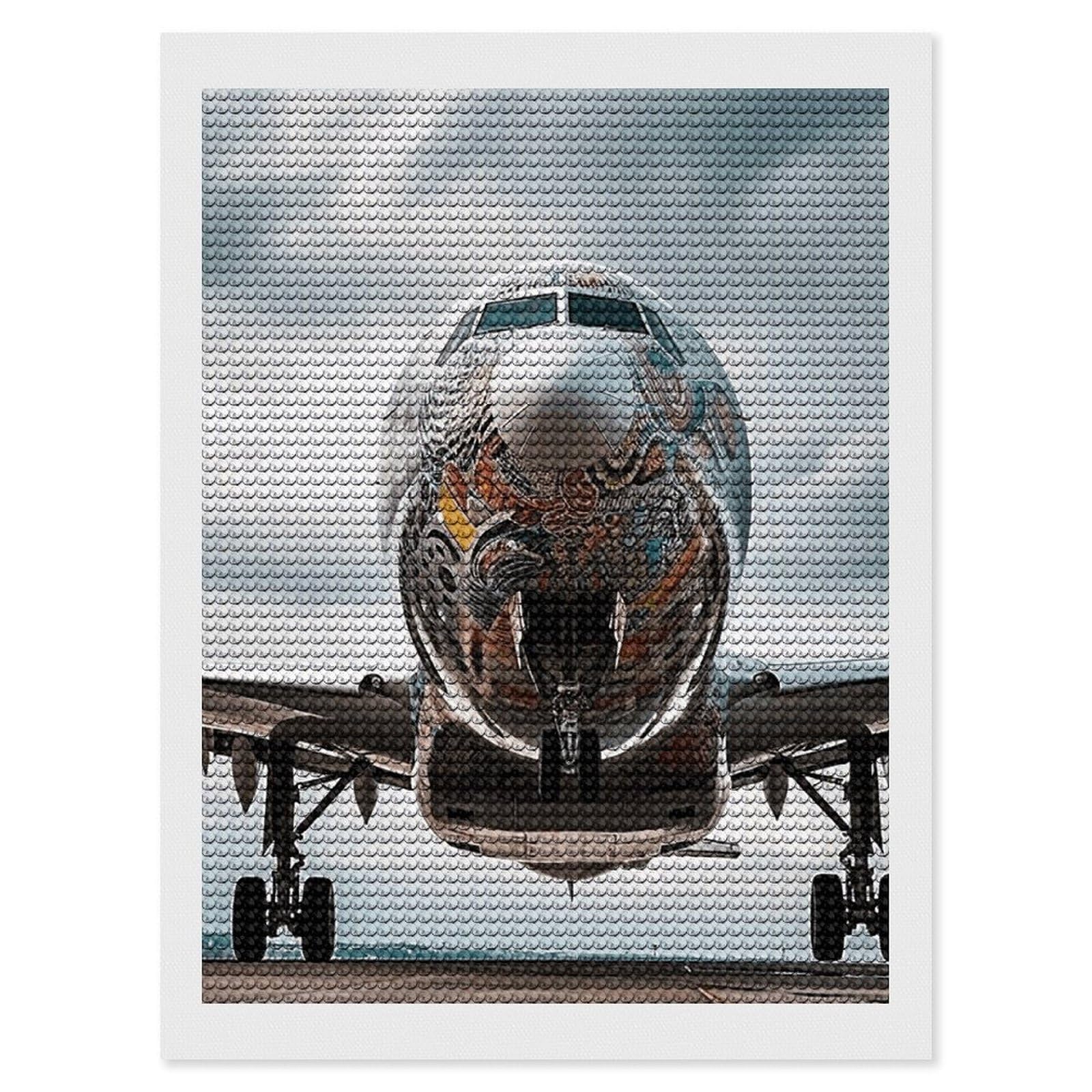 NONHAI Diamond Painting Kits for Adults - DIY Diamond Art Kits for Beginners - Full 5D Paint Drill Diamond Dots Paintings- Airplane Art Diamonds Pictures Gem Art and Craft Wall Decor 12"x16"