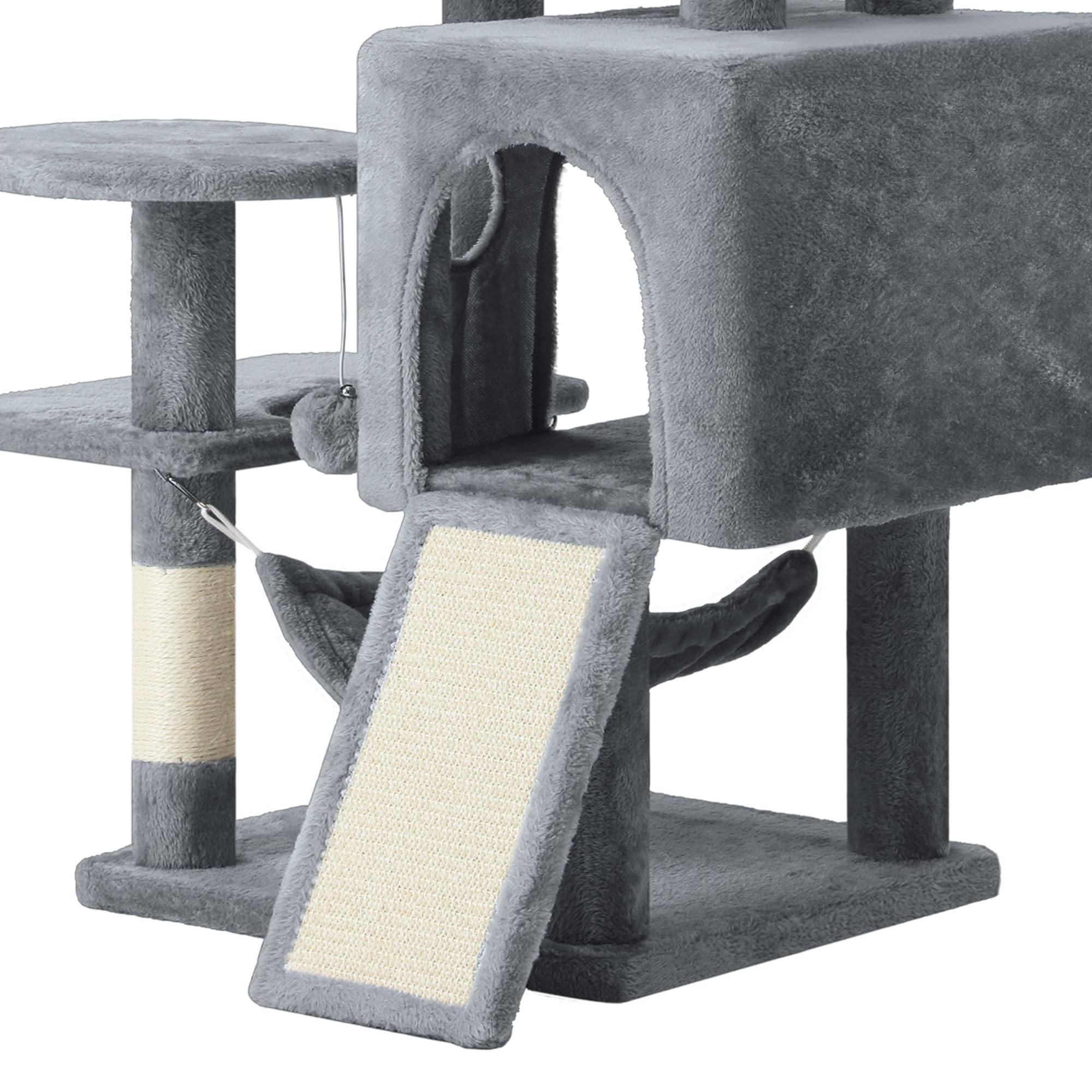 YITAHOME Tall Cat Tree for Indoor Cats, 75 inch Multi-Level Cat Tower with Cat Condos, Top Perches, Sisal Ramp Scratching Posts, Cozy Basket, Hammocks, Large Cat Pet Activity Structure,Pink: YITAHOME 54in Cat Tree Tower Condo, Multi-Level with Sisal Scratching Post, Cat Condos, Plush Top Perches, Hammock, Space Saving Cat Condo, Dangling Ball, Pet Play House, Perfect Pet Gift, Dark Gray