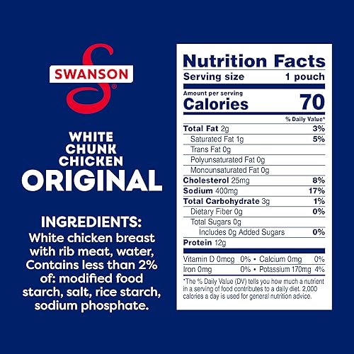 Miniatura 30 de Swanson White Premium Chunk Pechuga de pollo enlatada en agua, pollo completamente cocido, lata de 4.5 onzas