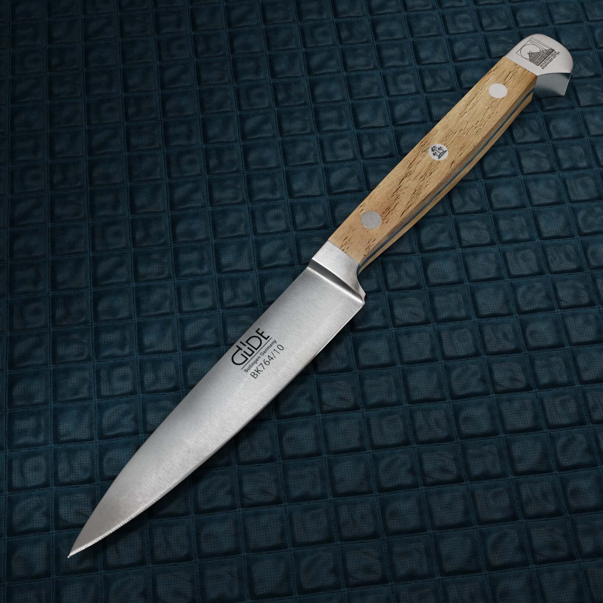 GÜDE Solingen - Nóż do szpikowania, kuty, 10 cm, dąb Balkhauser Kotten, ALPHA-BALK - podwójny trzpień, Ręcznie robiony w Niemczech