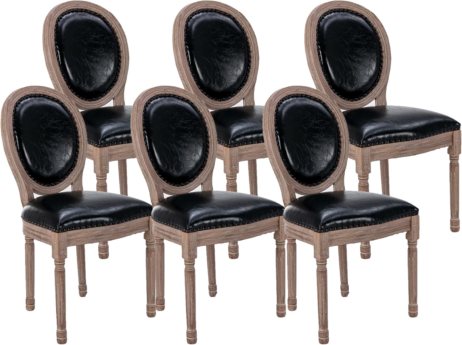 civama Dining Chairs Set of 6 French Vintage, Mid Century