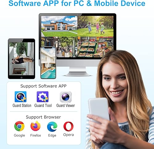 Miniatura 5 de Anpviz Sistema de cámara de seguridad PoE 4K de 16 canales, 8 cámaras IP PoE con cable de 8MP para exteriores con detección de humanos y vehículos,