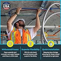 Vista 3 de SharkBite 1/2 pulgada x 100 pies azul PEX-B, tubería de agua flexible PEX para fontanería, U806B100