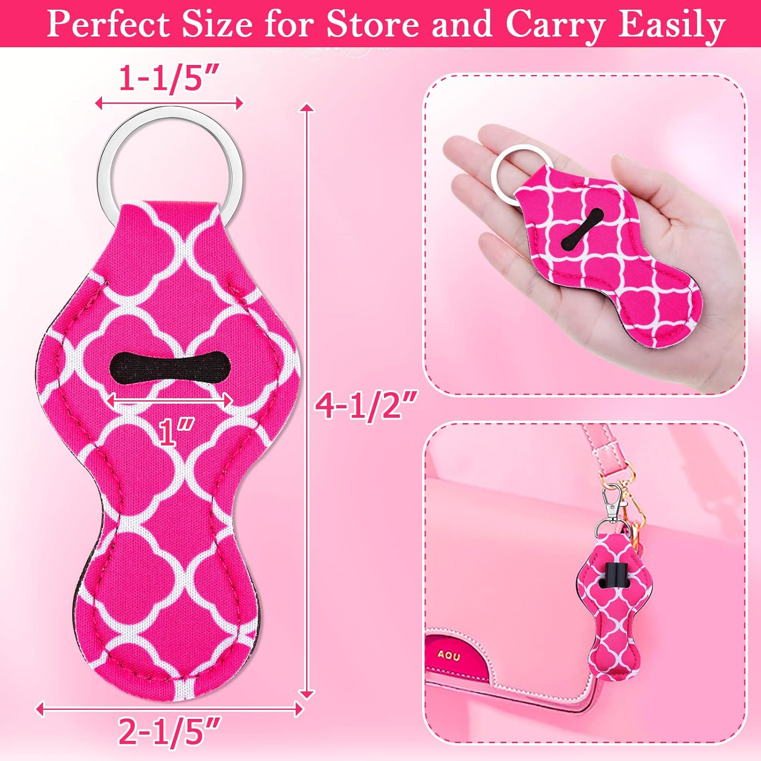 Cludoo 30Pcs Chapstick Holder Keychain Bulk, Chapstick Lip Balm Lipgloss Lipstick Holder Keychains for Lipstick, Chapstick, Lip Balm, lanyards, 30 Vibrant Colors - Image 6