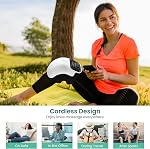 Snailax Massage du genou sans fil avec chaleur, Massage de soutien du genou pour le genou, 3 Modes de vibration & 3 Niveaux de chauffage, Cadeau d'anniversaire pour papa, Maman, Hommes, Femmes