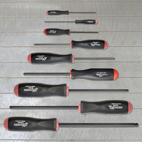 Miniatura 8 de Bondhus 10699 Juego de 9 destornilladores de bola, acabado ProGuard, tamaños 0.059-0.394 in