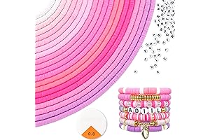 ADIIL 7200 Pink Clay Beads Bracelets Making Kit