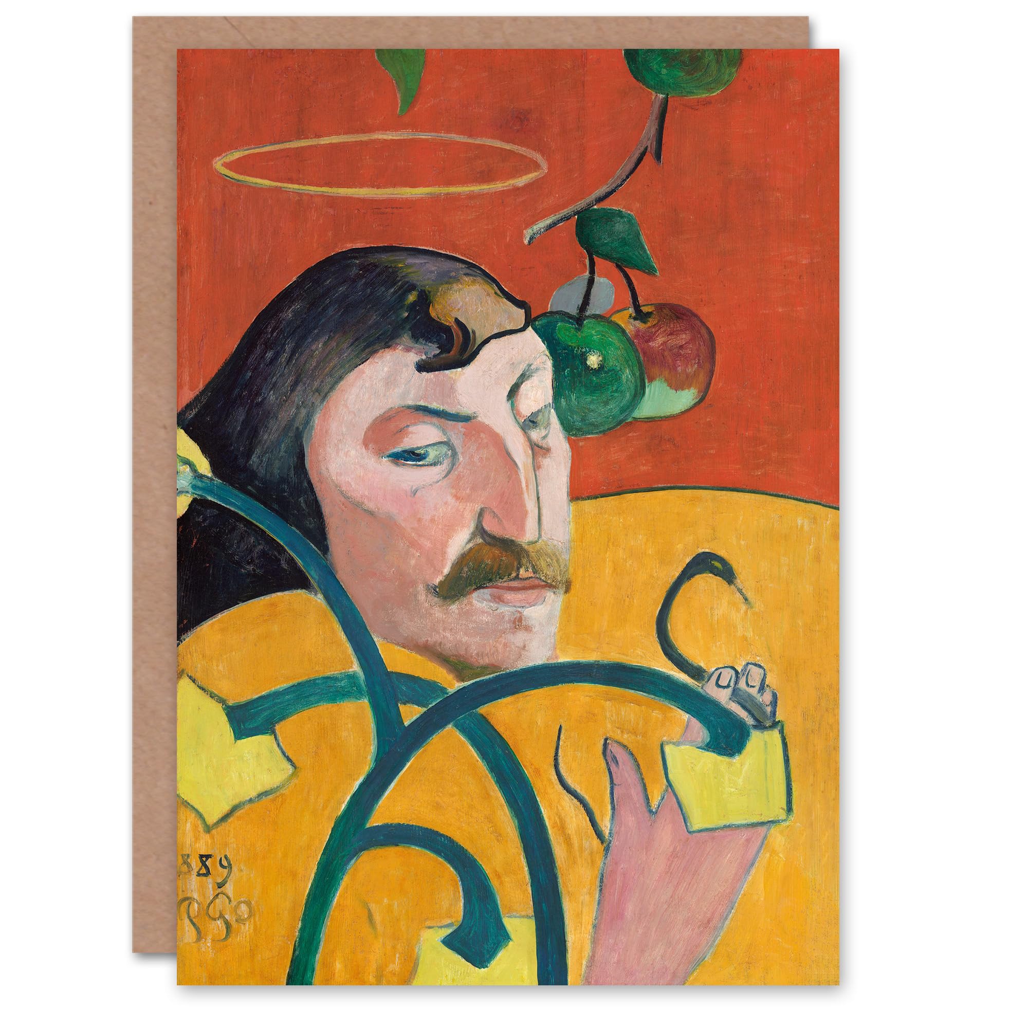 Artery8 Paul Gauguin Art Card Self Portrait with Halo and Snake