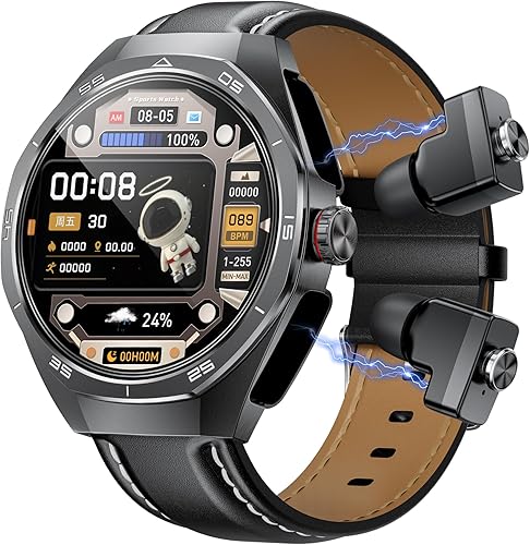 Miniatura 10 de Reloj inteligente con auriculares, reloj Bluetooth con auriculares, relojes inteligentes para hombre, material metálico, cuerpo ultrafino, efectos