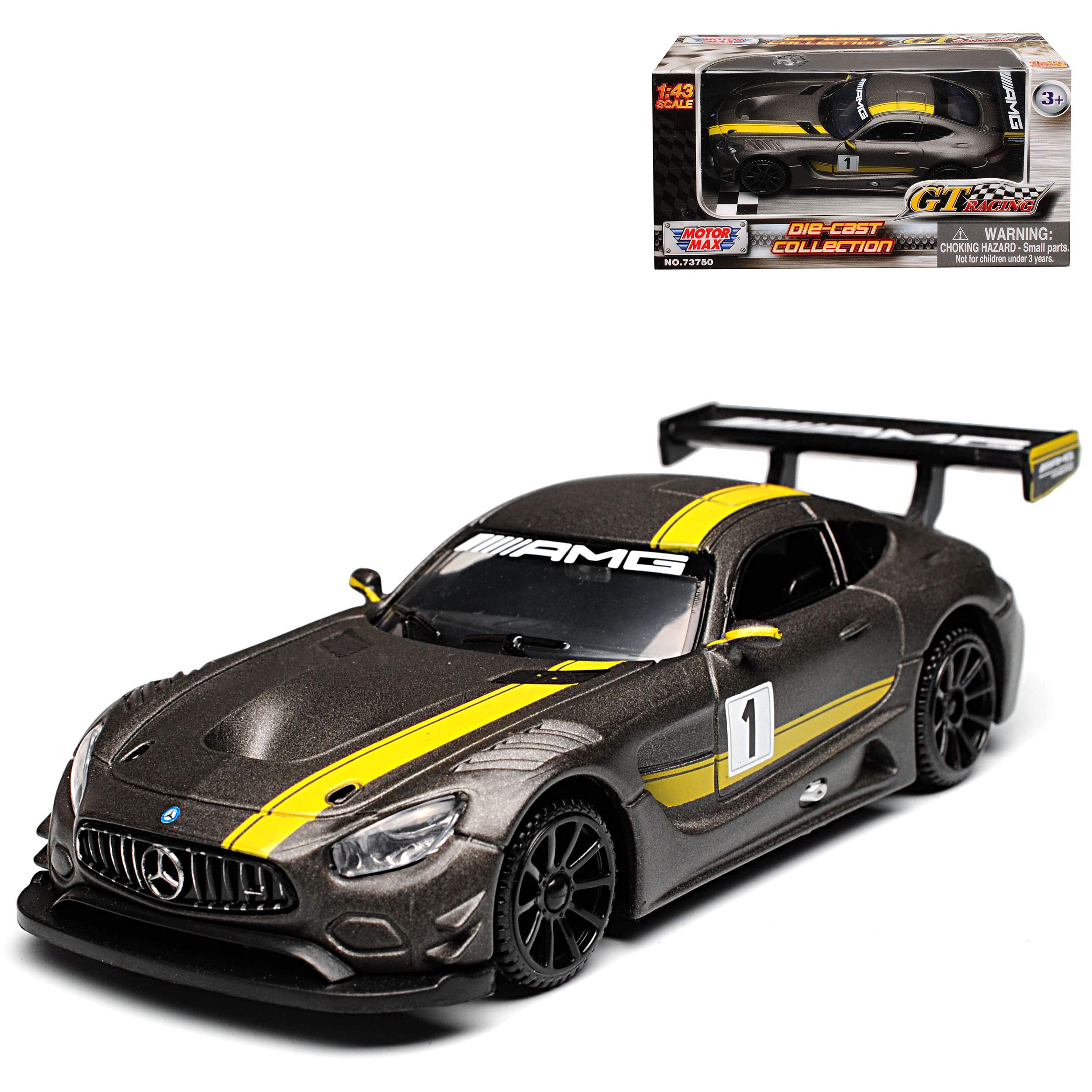 mercedes amg spielzeug Motormax Mercedes-Benz AMG GT3 GT S Coupe Matt Grau mit Gelb Ab 2014 1/