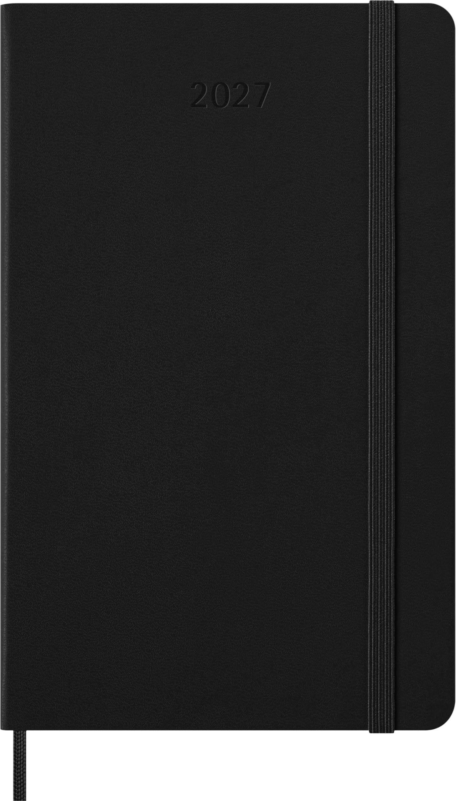 Moleskine Weekly Planner 2027, Hard Cover 12 Month Vertical Diary Pro with Elastic Closure, Large 13 X 21 Cm, Black
