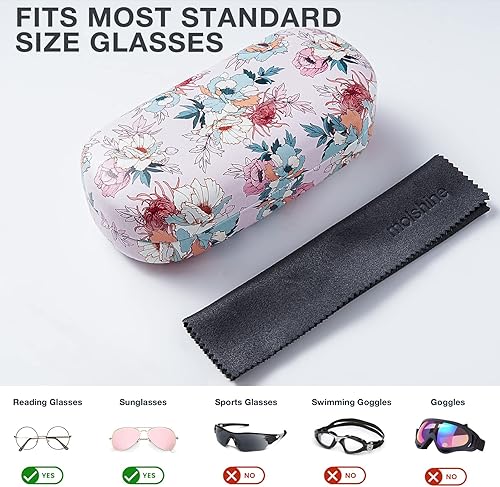 Miniatura 36 de molshine Estuche rígido de cuero para lentes de sol, funda clásica para gafas grandes para mujeres y hombres,Gafas de sol
