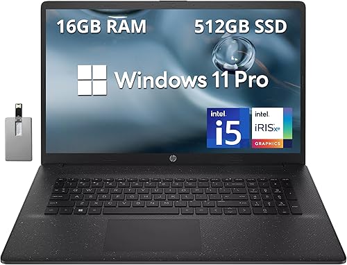 HP Portátil empresarial HD+ de 17,3", Intel Core i5-1235U, 16 GB de RAM, SSD PCIe de 512 GB, gráficos Intel Iris Xe, teclado numérico, Wi-Fi,