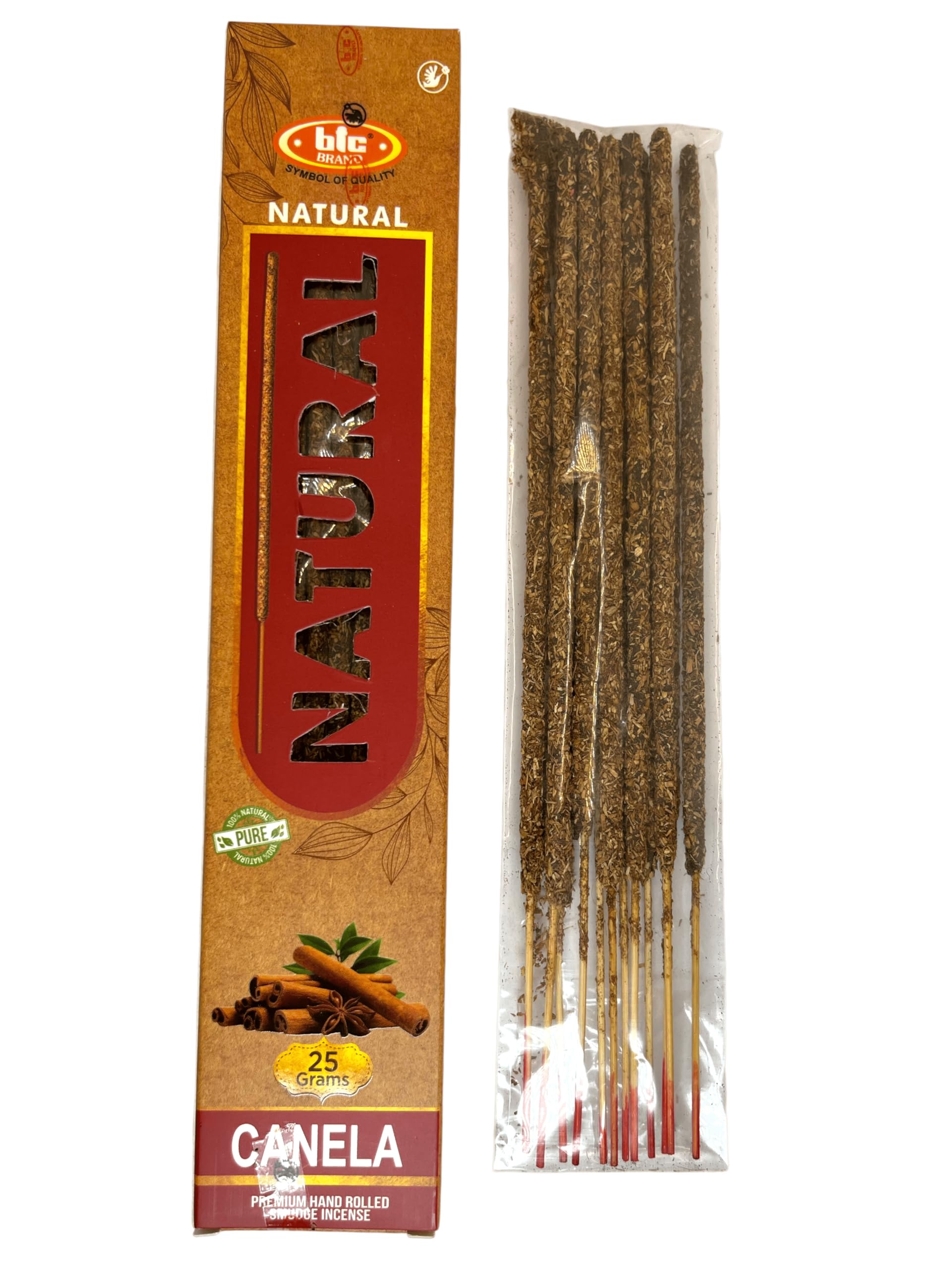 Hostenatura Cinnamon Organic Incense Bic Natural - Box Of 25 G