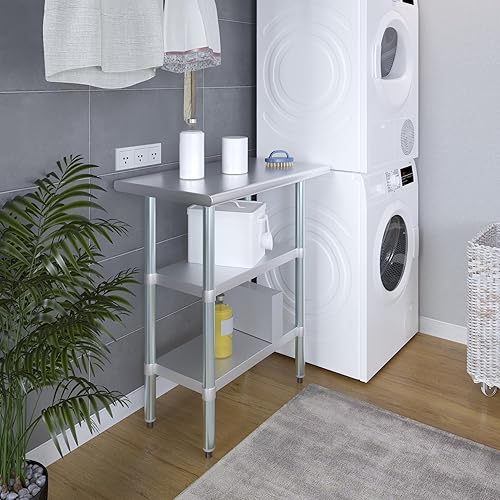 Vista 211 de Mesa de trabajo de acero inoxidable AmGood