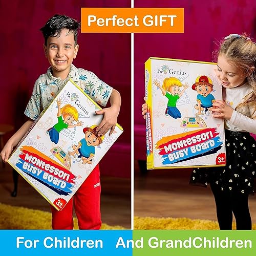 Miniatura 5 de Tabla de actividades para niños pequeños  Montessori Busy Board para 1, 2, 3, 4, 5 y hasta 8 años, libro de tablero sensorial de madera, juguete