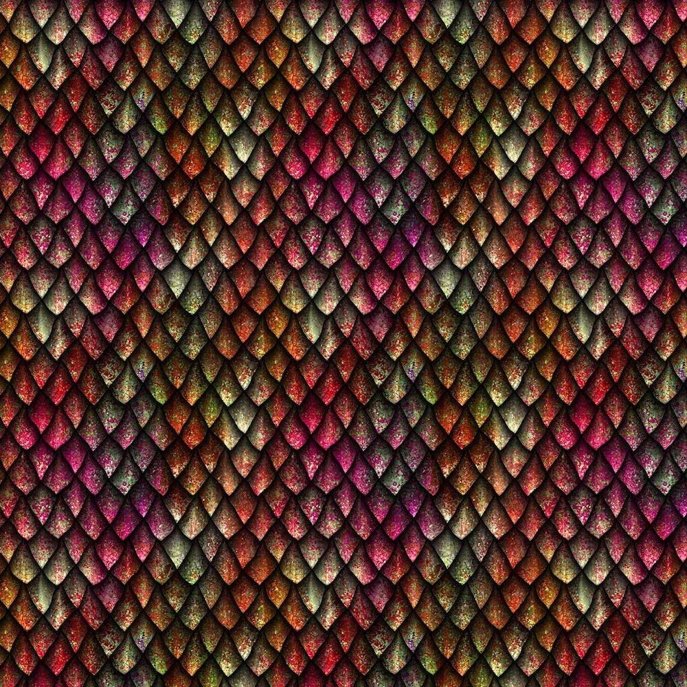 Oh Sew Crafty Limited Multicoloured 100% Cotton Digital Fabric Dragon Scales Fantasy 140Cm Wide (Sold Per Half Metre)