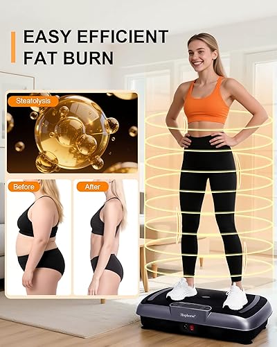 Miniatura 2 de Vibration Plate Machine,180 Speeds Shake Plate for Lymphatic Drainage Weight Loss, Vibrating Fitness Platform 460LB Capacity Whole Body Workout with