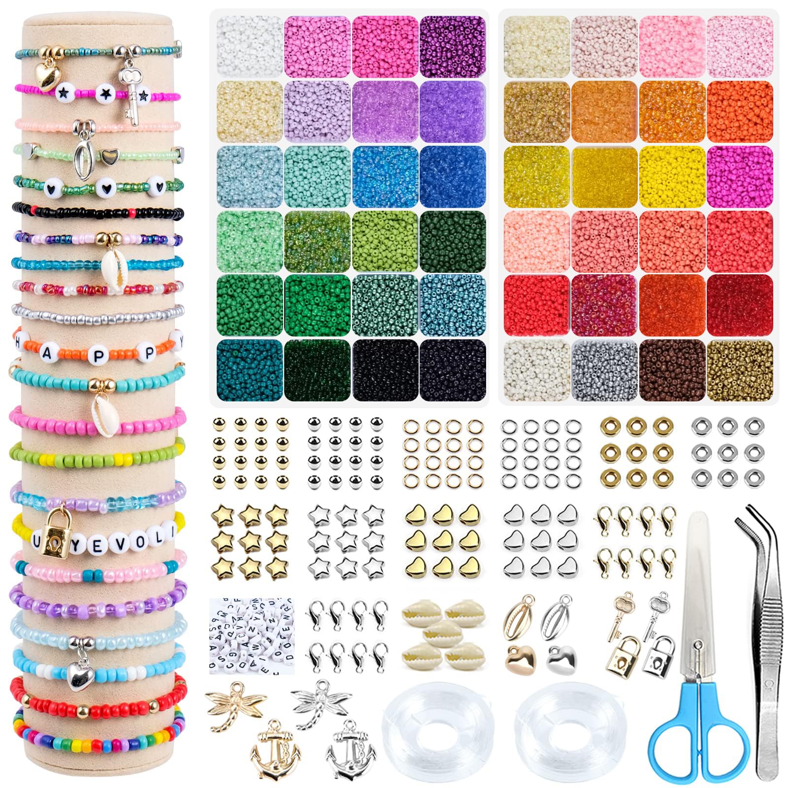96 kleuren 12300 stuks kleikralen, kralenset voor armbanden, kralenset 6 mm kralen om te rijgen, polymeerkleikralen, kralenarmbanden zelf maken, set 96 kleuren 12300 stuks kleikralen, kralenset voor armbanden, kralenset 6 mm kralen om te rijgen, polymeerkleikralen, kralenarmbanden zelf maken, set