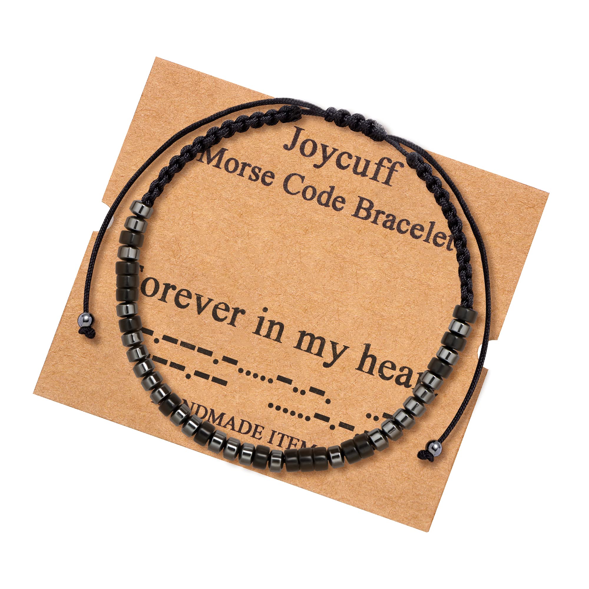 JoycuFFInspirational Morse Code Bracelets for Men Women Mothers Day Fathers Day Birthday Christmas Gifts for Mom Mother Father Daughter Aunt Grandmother Jewelry Cord Wrap Memorial Graduation