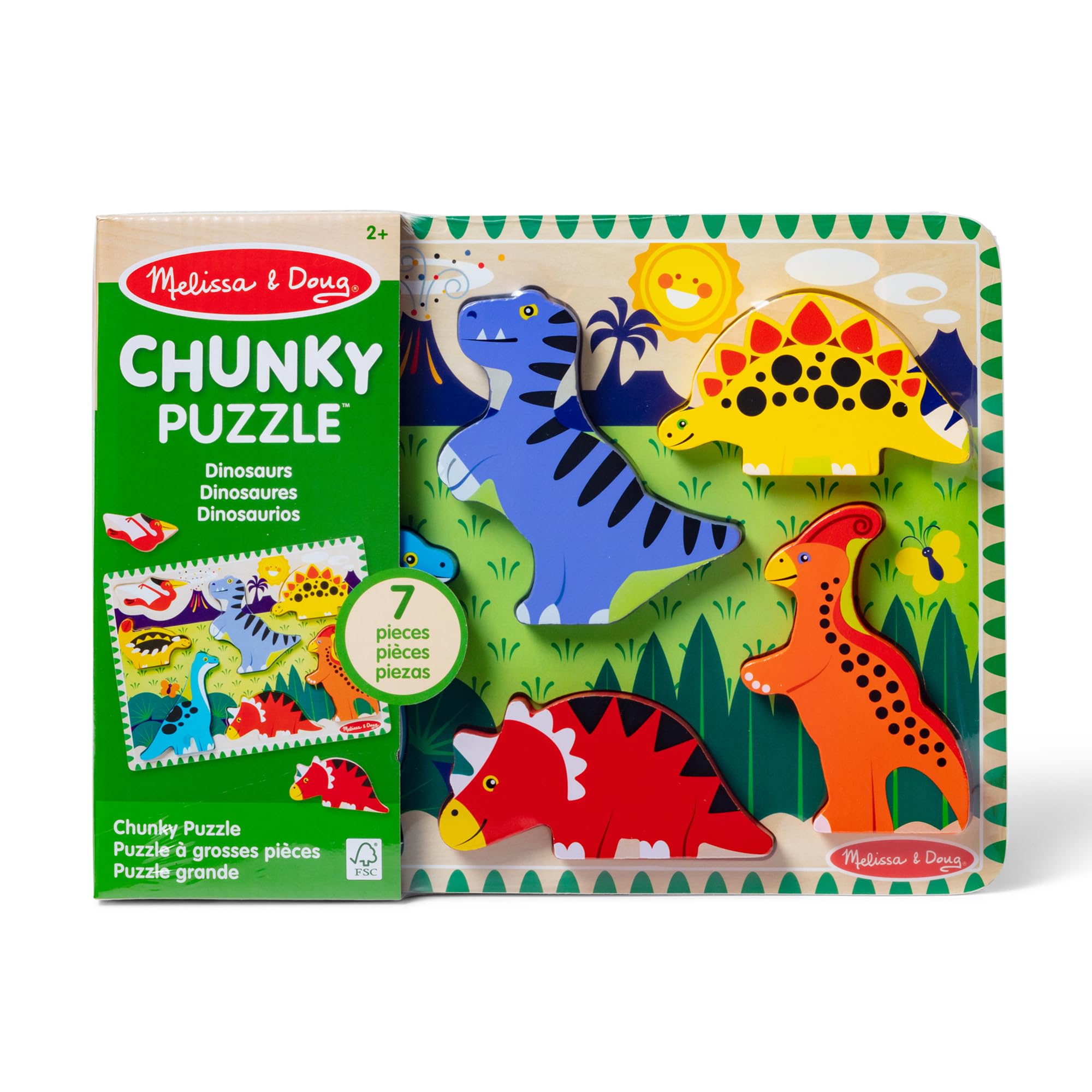 Melissa & Doug Dinosaur Puzzle - 7 Chunky Pieces -4 Melissa & Doug Dinosaur Puzzle - 7 Chunky Pieces -4