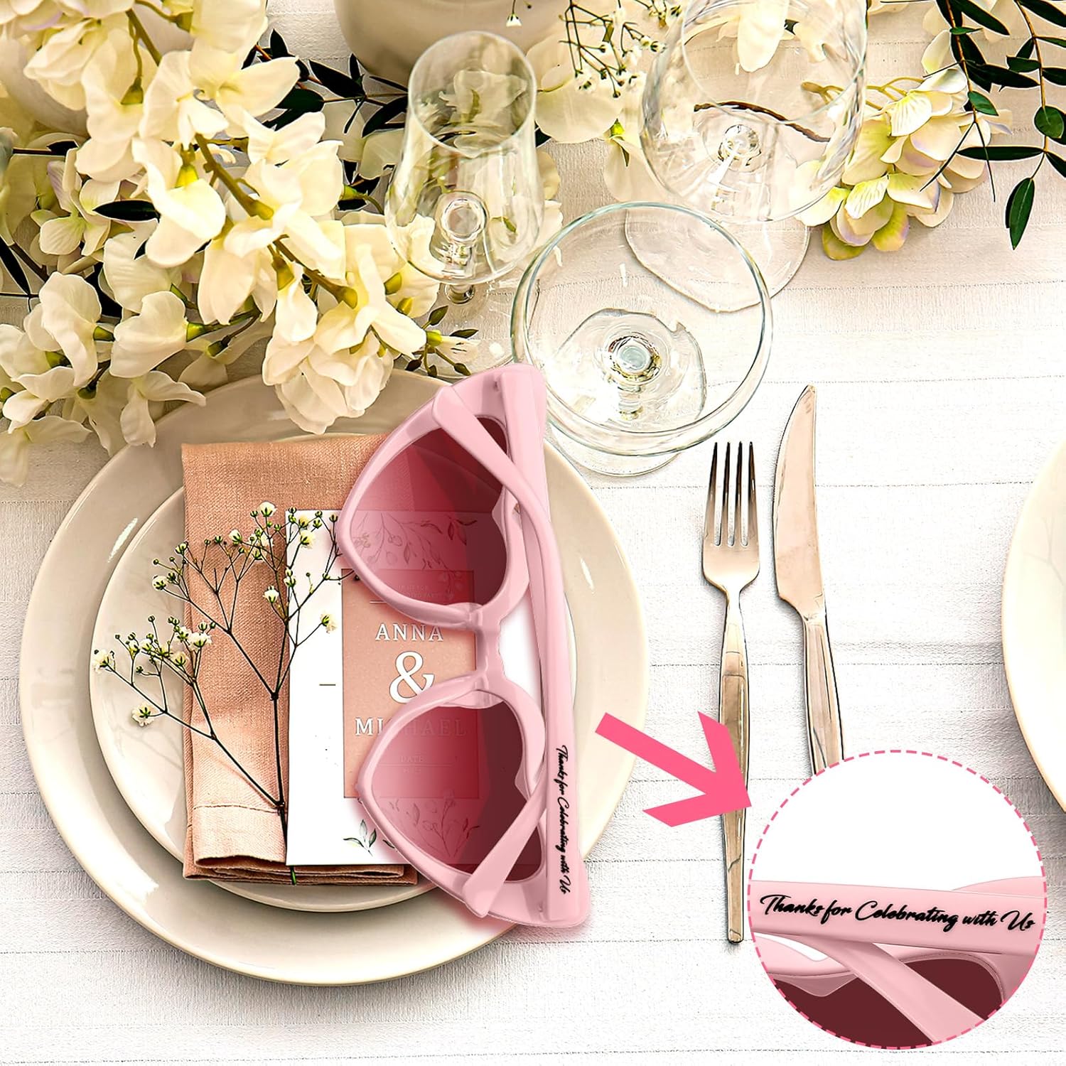 Vabean Wedding Heart Sunglasses Bulk Wedding Gifts Bachelorette Bridal Party Favors for Guests Reception - Image 3