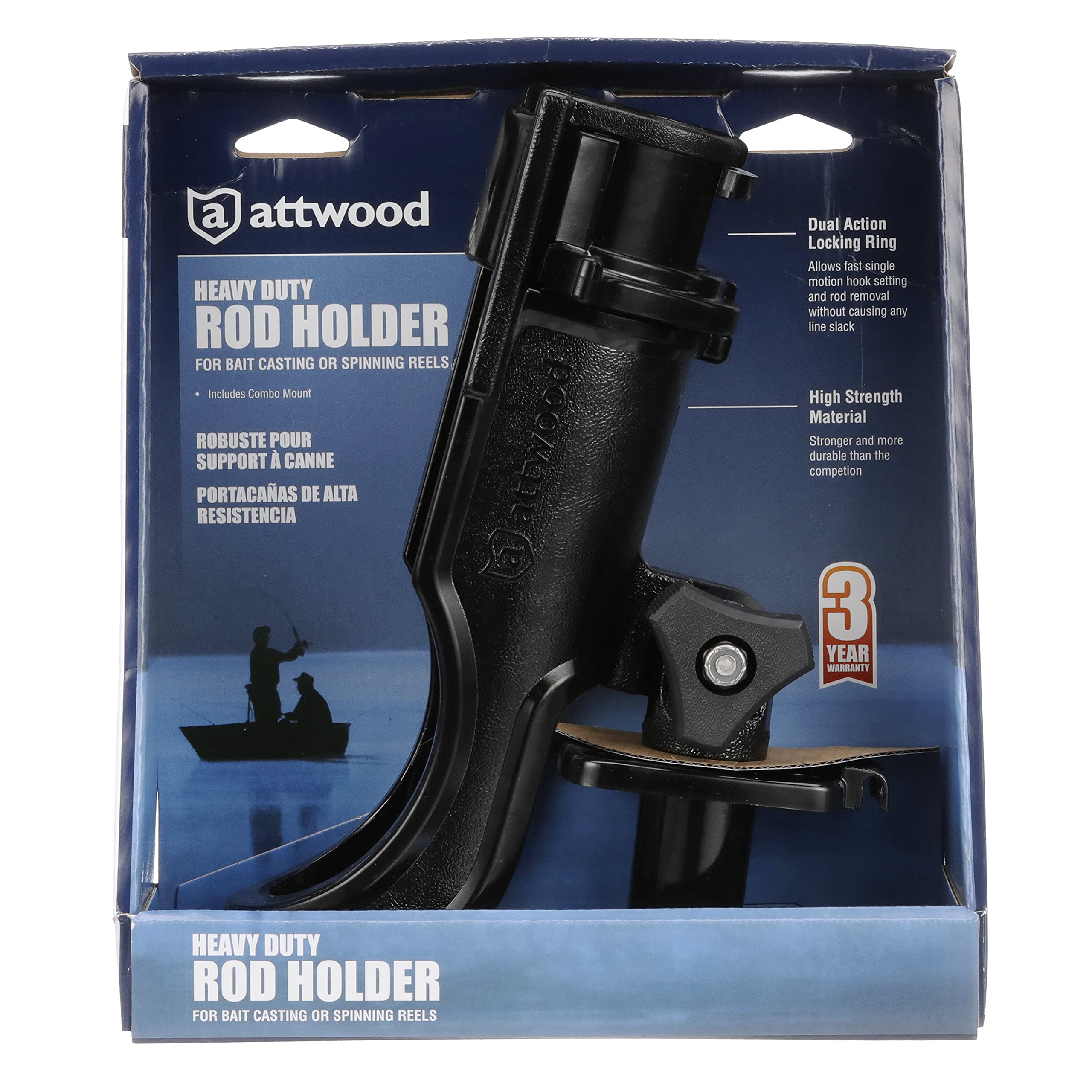 Boat Rod Holder s Attwood 5009-4 Heavy Duty Adjustable Rod Holder