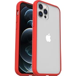 Funda Acuatica Iphone 12 Pro Otterbox Funda para iPhone 12 / iPhone 12 Pro Sleek,resistente a golpes y caídas,Ultra-fina, Protectora,Testada con los estándares Militares anticaídas, Transparente/Rojo, Sin Pack Retail