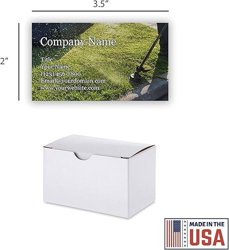 Vista 108 de Tarjetas de visita personalizadas, 3.5 x 2 pulgadas, paquete de 100 tarjetas gruesas y resistentes de 14 puntos, cuidado del césped, remoción