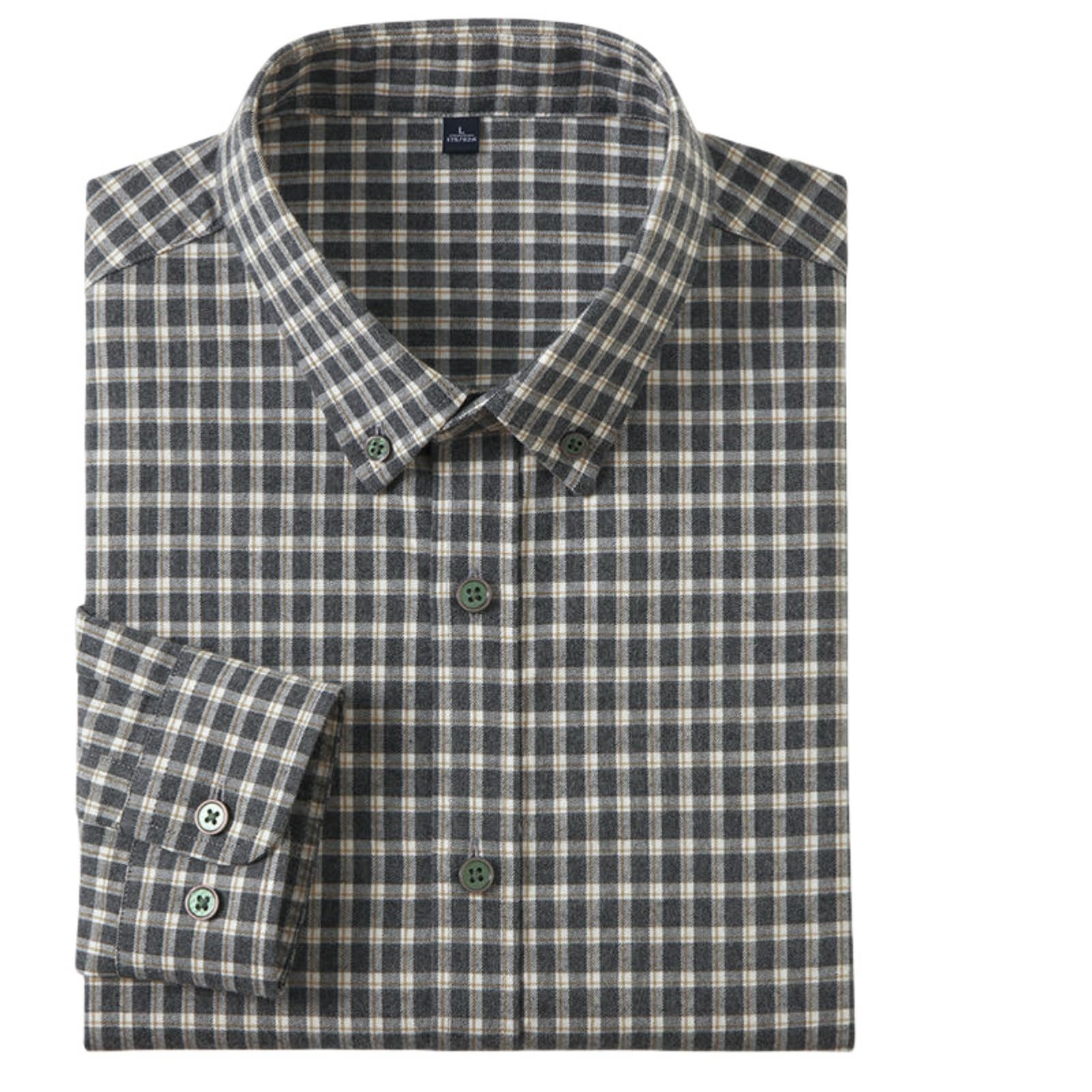 Camicia calda da uomo in flanella di cotone a maniche lunghe per autunno inverno