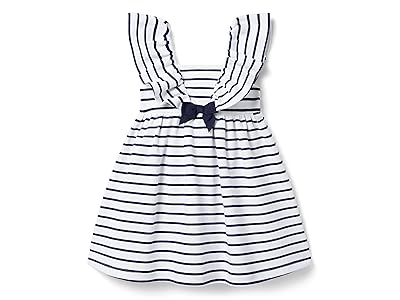 Janie and Jack Striped Dress (Toddler/Little Kid/Big Kid) (White) Girl