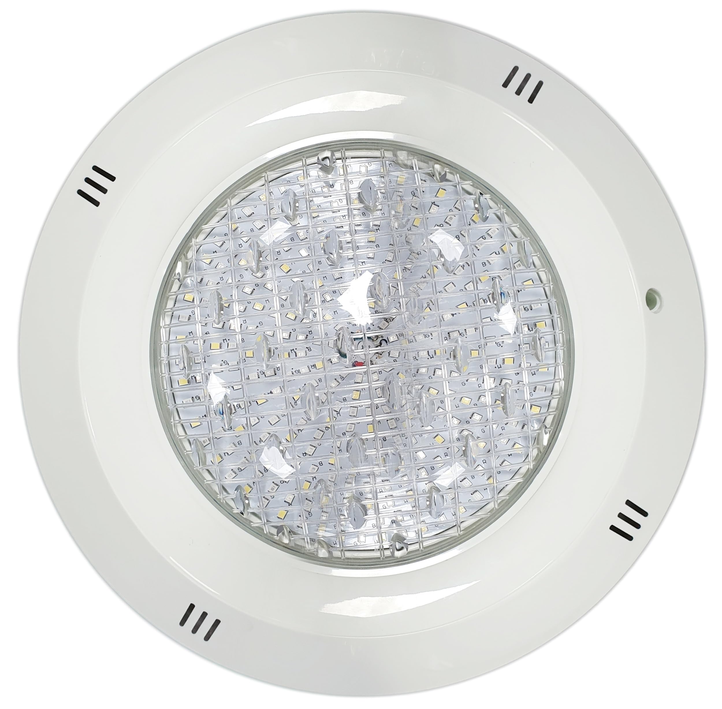 SWIMHOME Foco LED Piscina RGB Superficie 18W 12V DC 4 Hilos IP68 Sincronizable Ø29cm Requiere Controlador