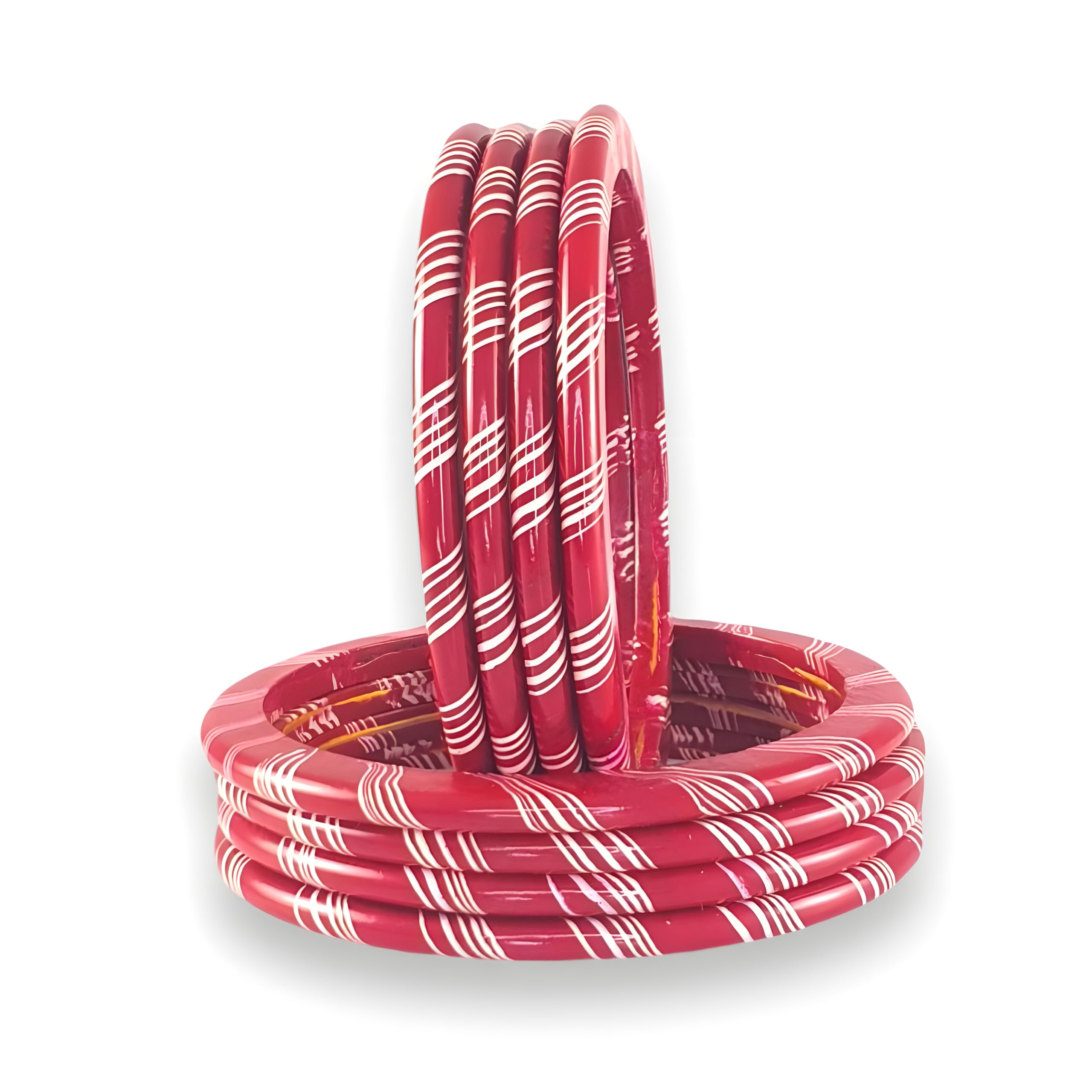 Toshika Bangles Lac-Bangles For Women And Girls | Jaipuri Plain Lehariya Lakh Chudi | Red Green Maroon Orange Purple Blue Yellow Multicolor | Set Of (Red, 2.6) (B0CR1NDV5V) Amazon Price History, Amazon Price Tracker
