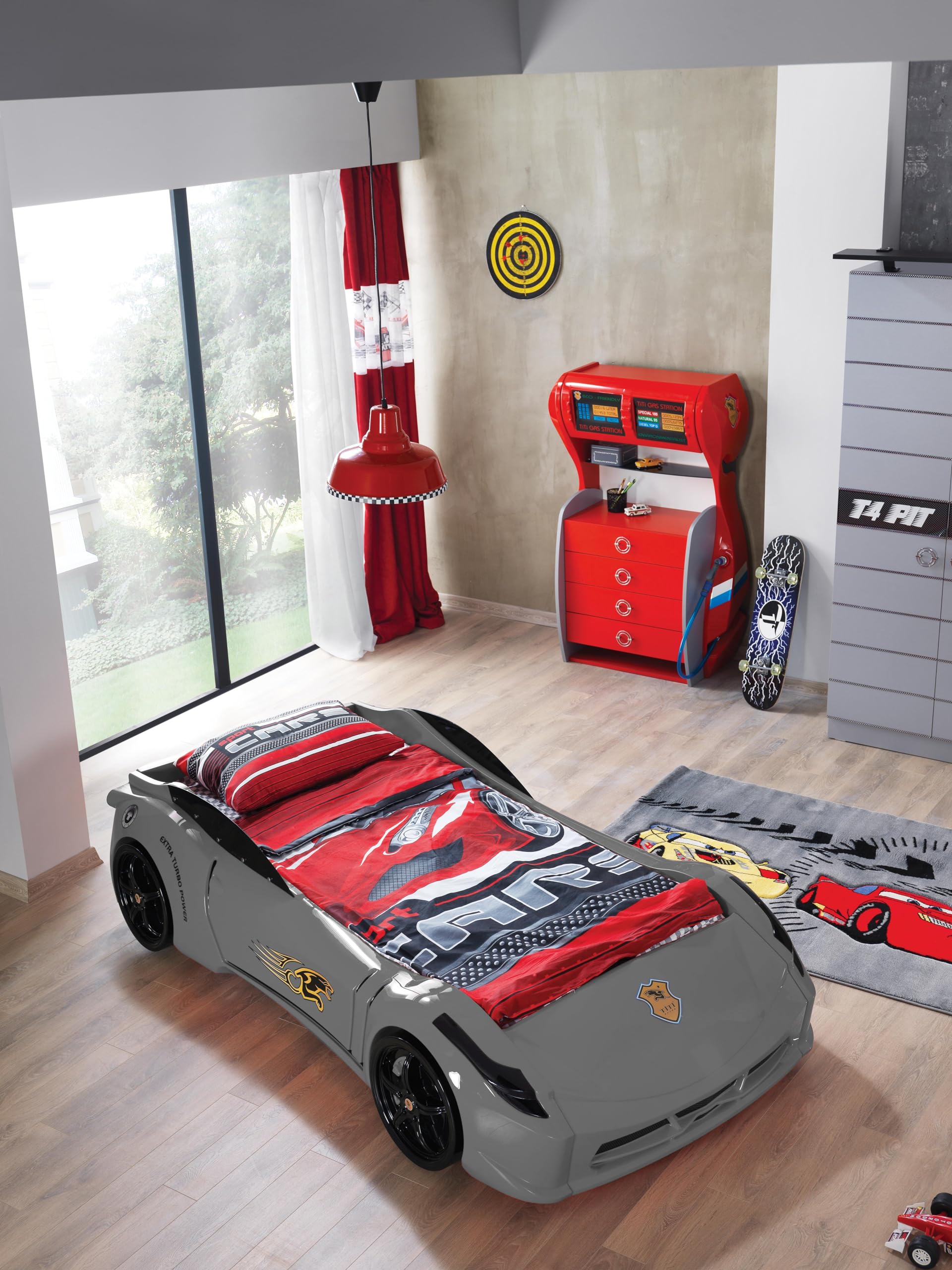 Amazon.com: TiTi Racer TT Twin Race Car Bed, Remote Control, LED
